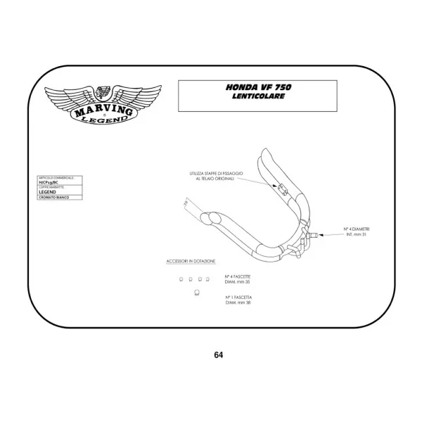 Marving H/CP19/BC Honda Vf 750 Custom Lenticolare