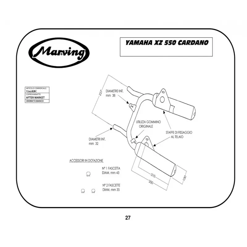 Marving Y/2078/BC Yamaha Xz 550 Cardano