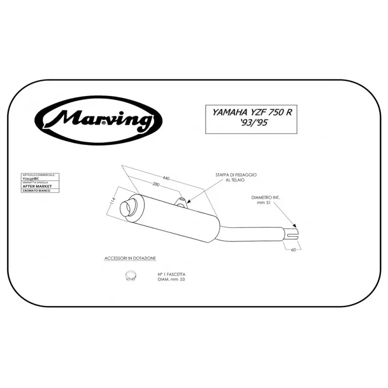 Marving Y/2137/BC Yamaha Yzf 750 R 93/95