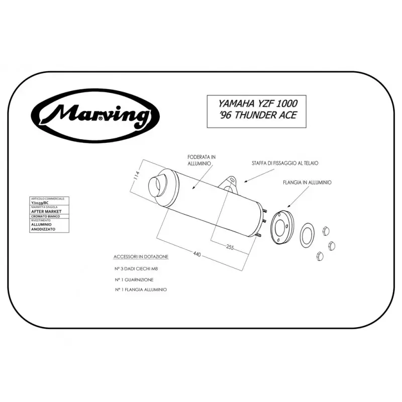 Marving Y/2159/BC Yamaha Yzf 1000 96 Thunder Ace