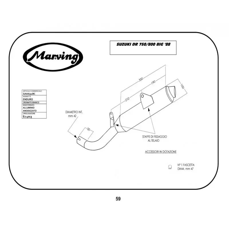 Cache échappement Protection Thermique Pour Suzuki DR 750 1988 - Référence N73F1 - Occasion