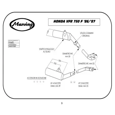 Marving H/2059/NC Honda Vfr 750 F 86/87