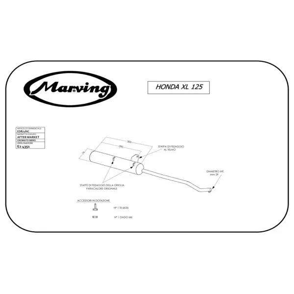 Marving EDR/1/NC Honda Xl / Xls 125
