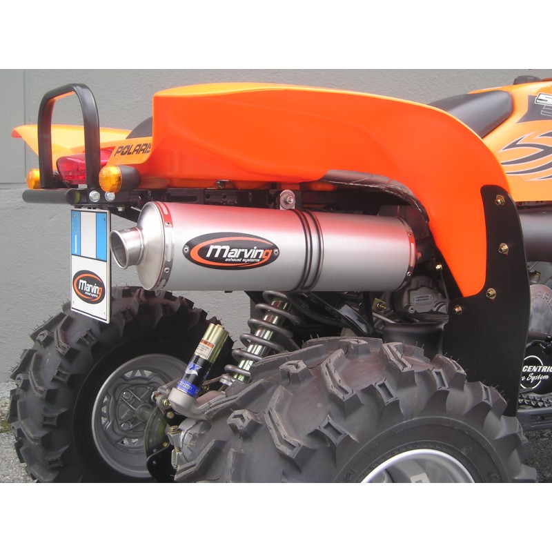 Exhaust Moto Marving Polaris Scrambler 500 06 Eu Al P85 Single Quad Atv Line Big Oval Aluminium