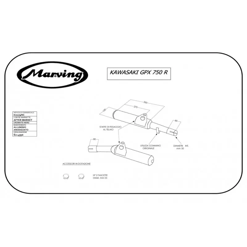 Marving K/2079/NC Kawasaki Gpx 750 R Marving K/2079/NC Kawasaki Gpx 750 R