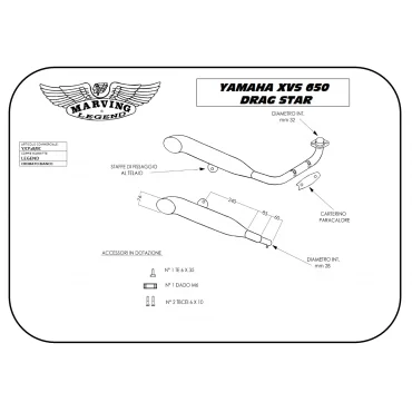 Marving Y/CP28/BC Yamaha Xvs 650 Drag Star