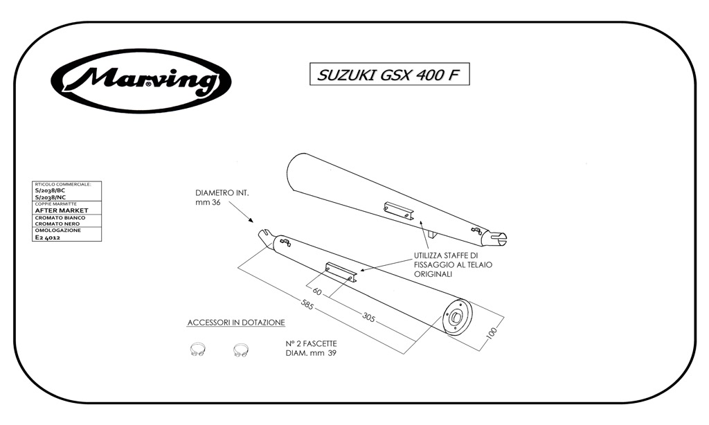 Exhaust Marving Suzuki GSX 400 F fws S/2038/NC