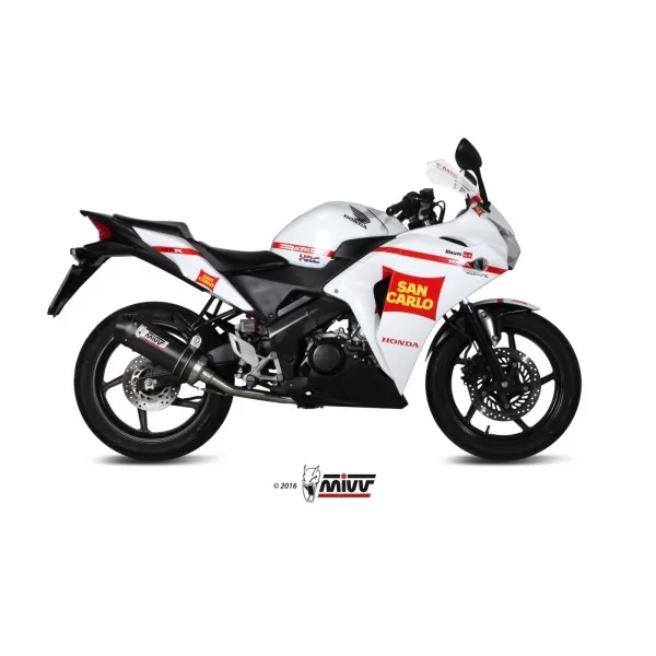Mivv Komplette Sport-Auspuffanlage Carbon Carbon-Endkappe Honda CBR 125 R