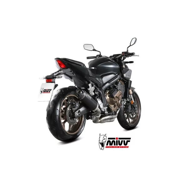 Mivv Sport Exhaust Full System Black carbon end cap Honda CB 650 R