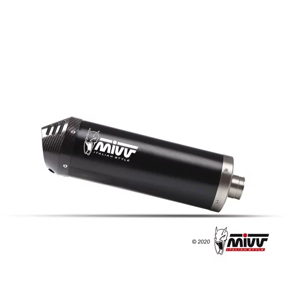 Mivv Scarico Sportivo Completo Nero fondello carbonio Kawasaki Versys 650