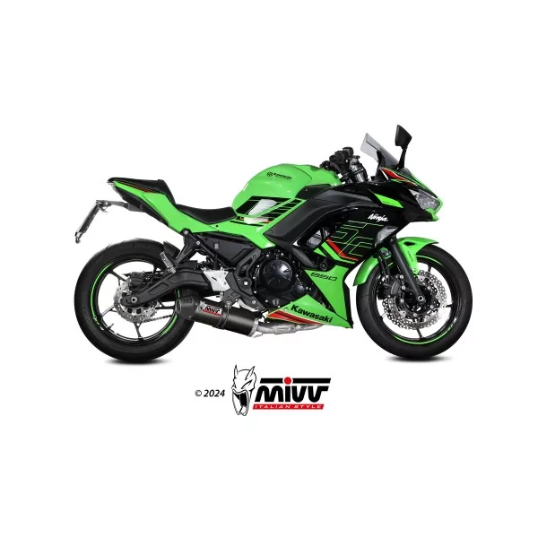 Mivv Komplette Sport-Auspuffanlage Carbon Carbon-Endkappe Kawasaki NINJA 650