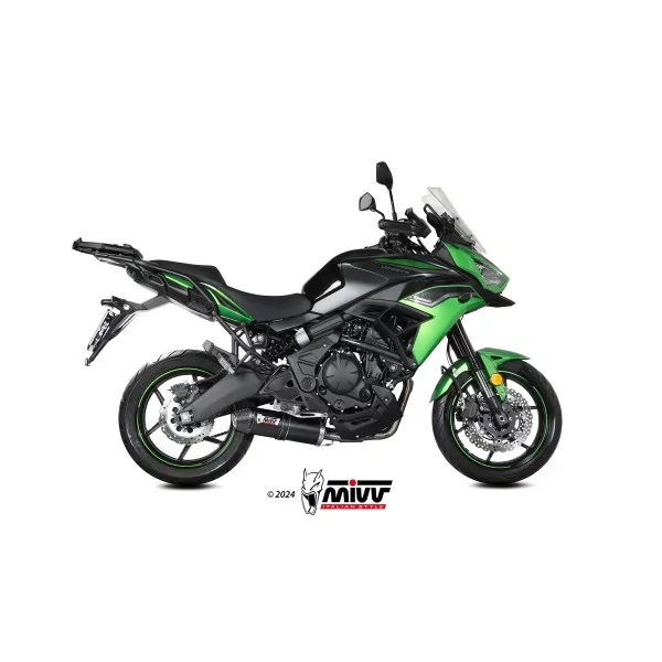 Mivv Komplette Sport-Auspuffanlage Schwarz Carbon-Endkappe Kawasaki Versys 650