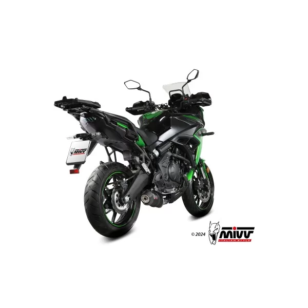 Mivv Scarico Sportivo Completo Nero fondello carbonio Kawasaki Versys 650