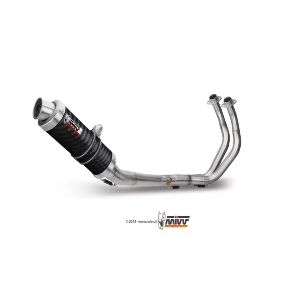 Mivv Komplette Sport-Auspuffanlage Carbon Carbon-Endkappe Yamaha MT-07 / FZ-07