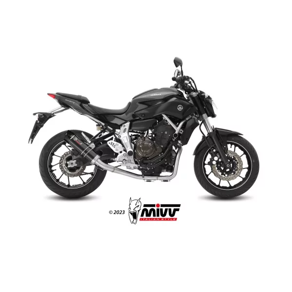 Mivv Komplette Sport-Auspuffanlage Schwarz Carbon-Endkappe Yamaha MT-07 / FZ-07