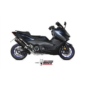 Mivv Sport Exhaust Full System Black carbon end cap Yamaha T-MAX 560