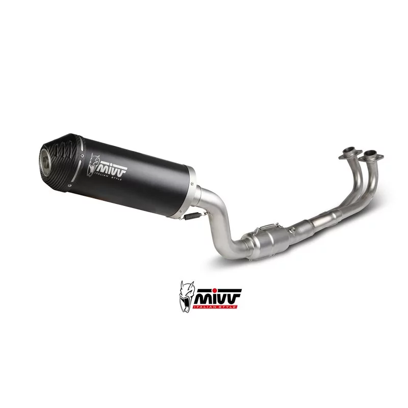 Mivv Komplette Sport-Auspuffanlage Schwarz Carbon-Endkappe Yamaha T-MAX 560 Mivv Komplette Sport-Auspuffanlage Schwarz Carbon-Endkappe Yamaha T-MAX 560