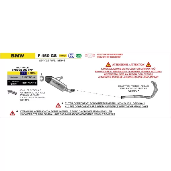Arrow Exhaust Bmw F 450 GS