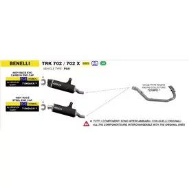Arrow Exhaust Kit Colectores Racing Inox Benelli TRK 702 / 702X