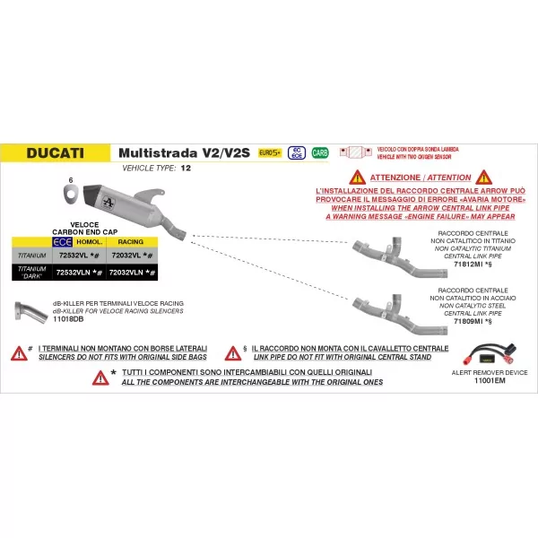 Arrow Exhaust Ducati Multistrada V2 / V2S