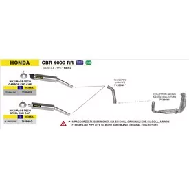 Arrow Exhaust Tube Intermédiaire Honda CBR 1000 RR