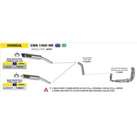 Arrow Exhaust Mid Pipe Honda CBR 1000 RR