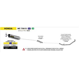 Arrow Exhaust Mittelrohr Honda NC 700 S