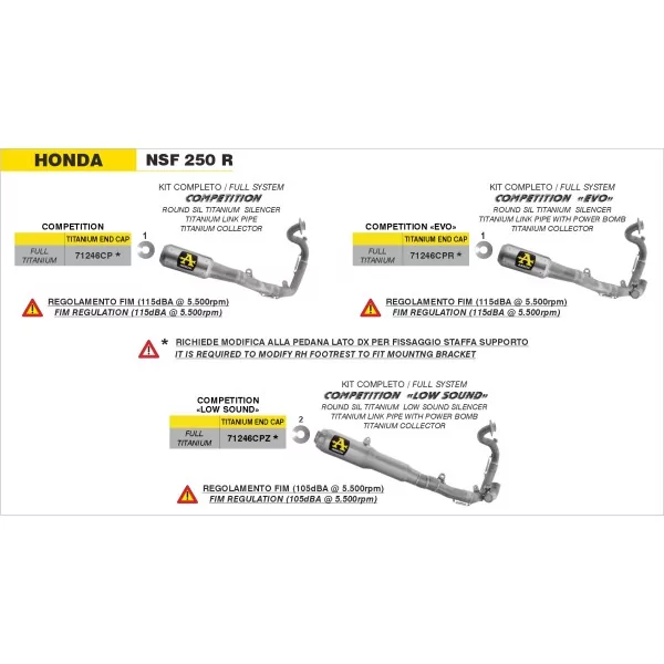 Arrow Exhaust Honda NSF 250 R - Racing