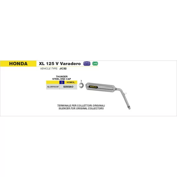 Arrow Exhaust Honda XL 125 V Varadero