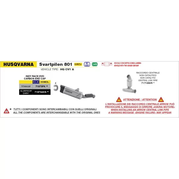 Arrow Exhaust Husqvarna Svartpilen 801