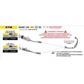 Arrow Exhaust Kit Colectores Racing Inox Ktm 125 Enduro R / SMC-R