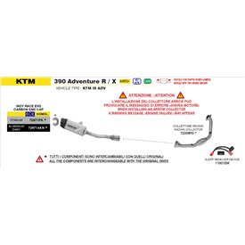 Arrow Exhaust Kit Colectores Racing Inox Ktm 390 Enduro R / SMC-R