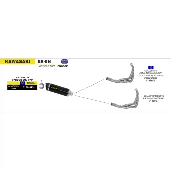 Arrow Exhaust Kawasaki ER-6N