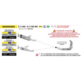 Arrow Exhaust Kit Collettori Racing Inox Kawasaki Z 1100 / Z 1100 SE