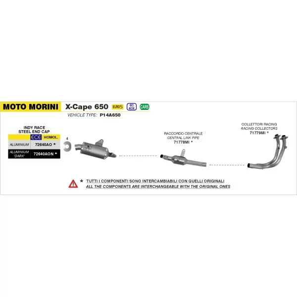 Arrow Exhaust Moto Morini X-CAPE 650