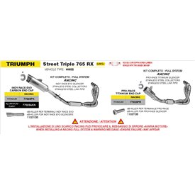 Arrow Exhaust Triumph Street Triple 765 RX - Indy Race EVO Racing