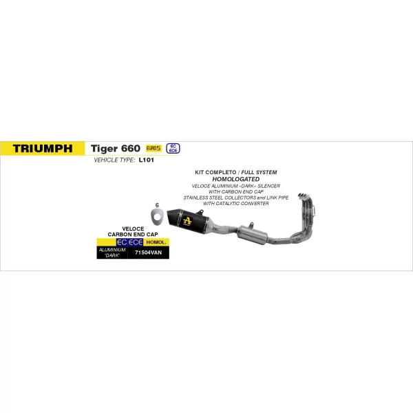 Arrow Exhaust Triumph Tiger 660