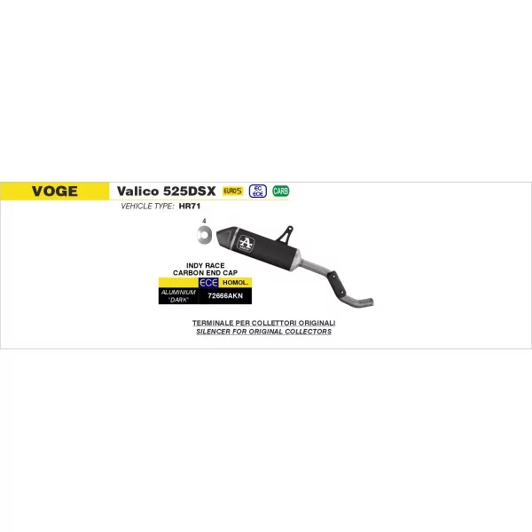 Arrow Exhaust Voge Valico 525DSX