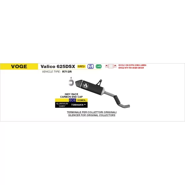 Arrow Exhaust Voge Valico 625DSX