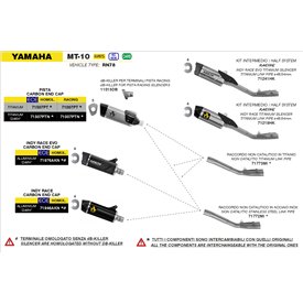 Arrow Exhaust Mid Pipe Titanium Yamaha MT-10