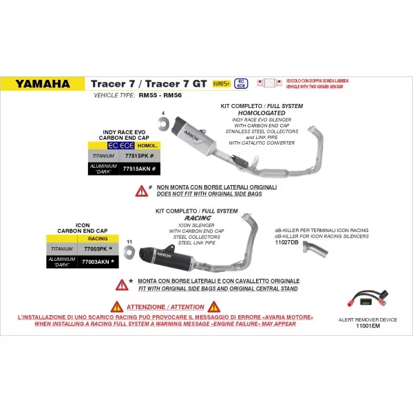 Arrow Exhaust Yamaha Tracer 7 / Tracer 7 GT