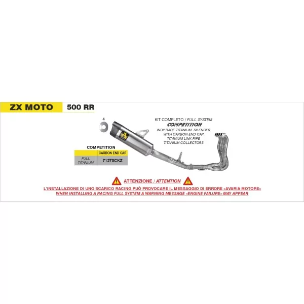 Arrow Exhaust ZX Moto 500 RR - Racing