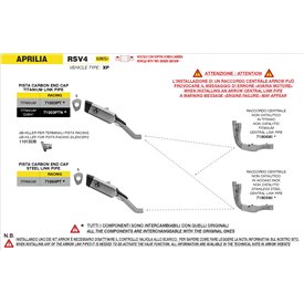 Arrow Exhaust Mid Pipe Titanium Aprilia RSV 4