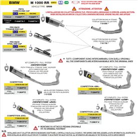 Arrow Exhaust Racing-Krümmer-Kit Edelstahl Bmw M 1000 RR