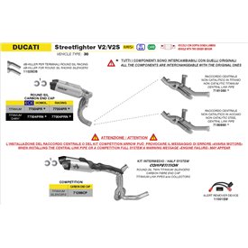 Arrow Exhaust Mittelrohr Edelstahl Ducati Streetfighter V2 / V2S