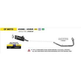Arrow Exhaust Kit Collecteurs Racing Inox CF Moto 450NK / 450SR - Kit Collecteurs Racing Inox