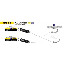 Arrow Exhaust Piaggio Vespa GTV 300