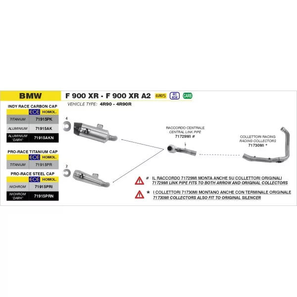 Arrow Exhaust Bmw F 900 XR / F 900 XR A2 - Pro-Race