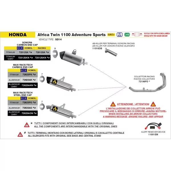 Arrow Exhaust Honda Africa Twin 1100 Advsport