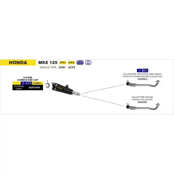 Arrow Exhaust Honda MSX 125 Grom - X-Kone
